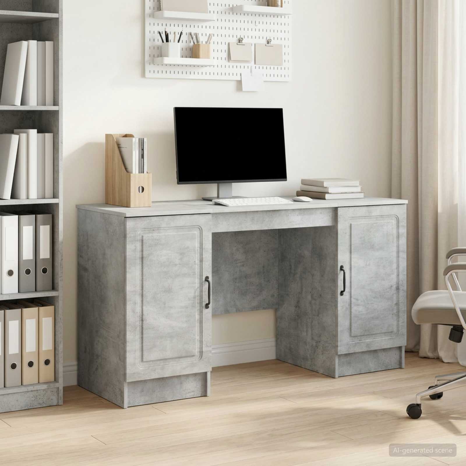 Schreibtisch mit Regal Schwarz 142,5 x 50 x 75 cm Holzwerkstoff