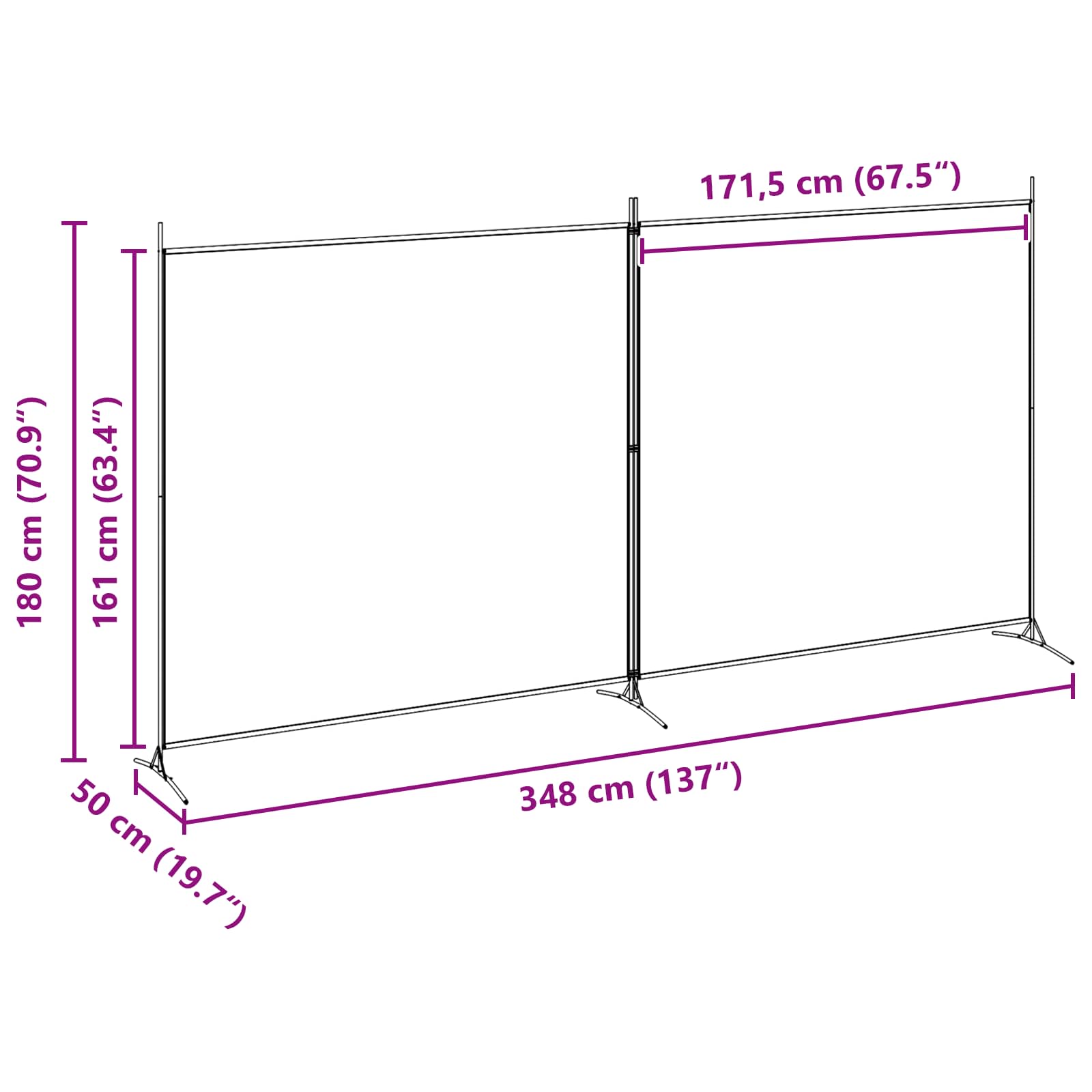 Einzel Panel Raumteiler Beige 175 x 180 cm Stoff