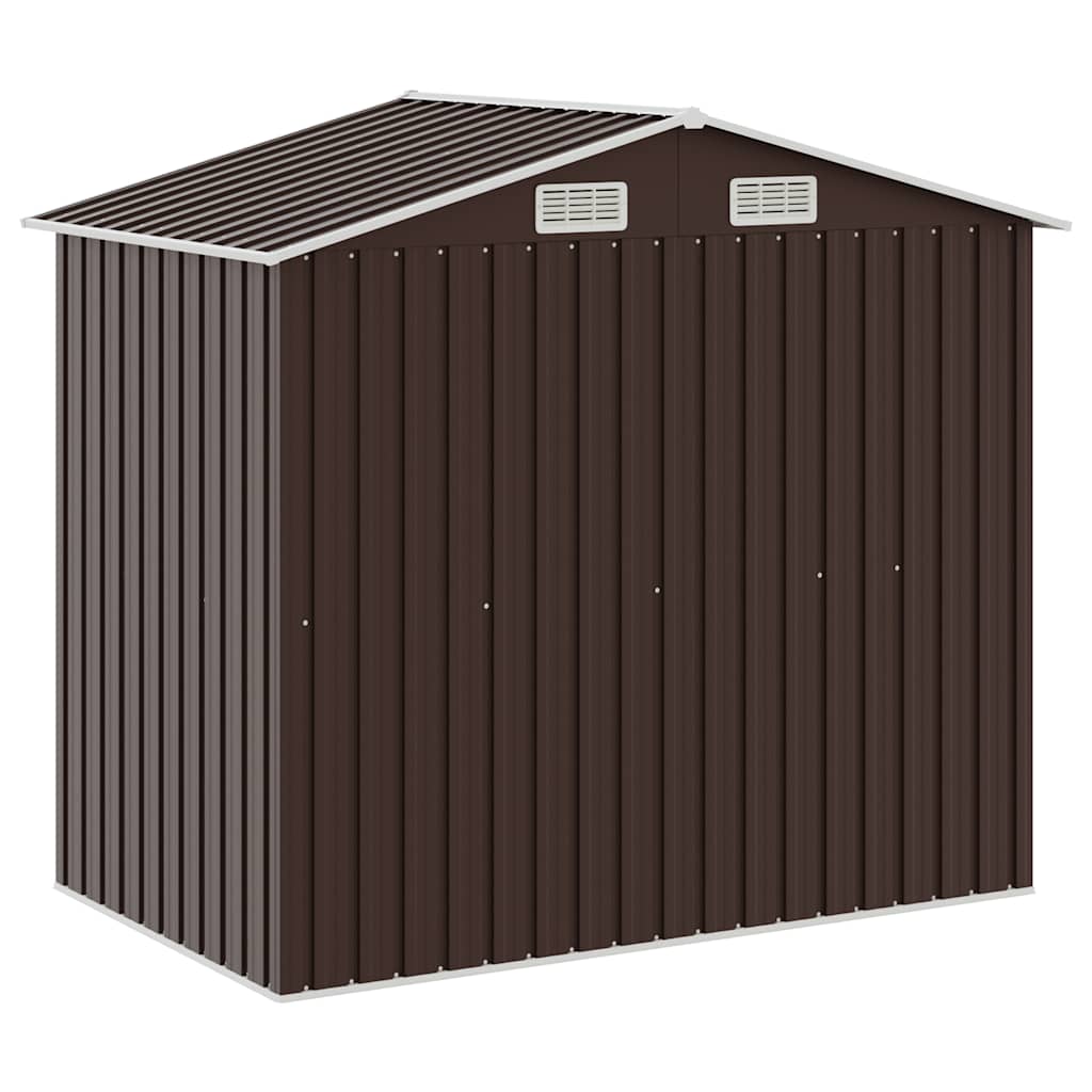 Gartenhaus mit Regal Grau 205x130x183 cm Eisen