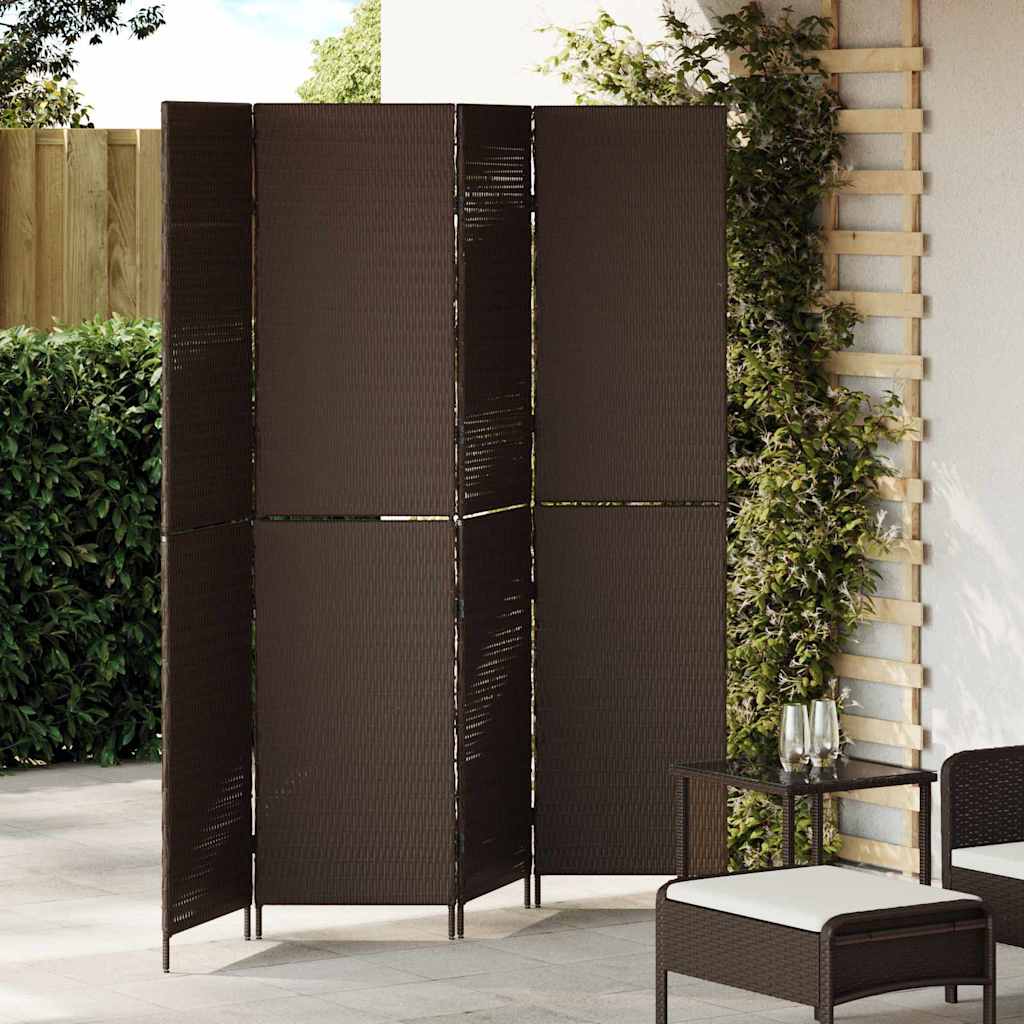 Raumteiler Schwarz 146 x 180 cm Poly-Rattan