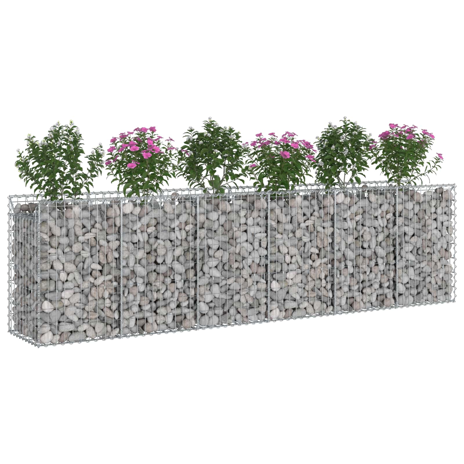 Gabionen-Hochbeet 2 pcs Silber