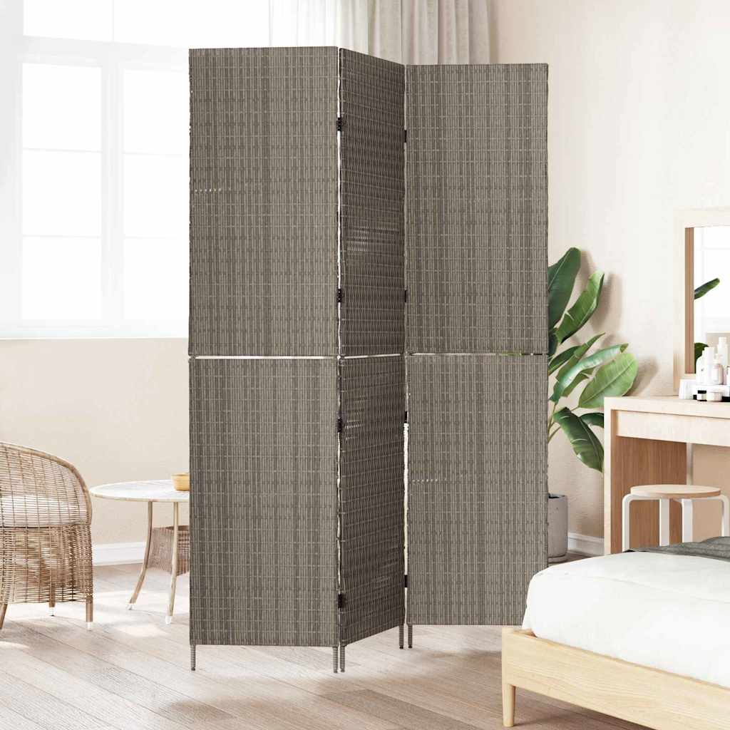 Raumteiler Schwarz 146 x 180 cm Poly-Rattan