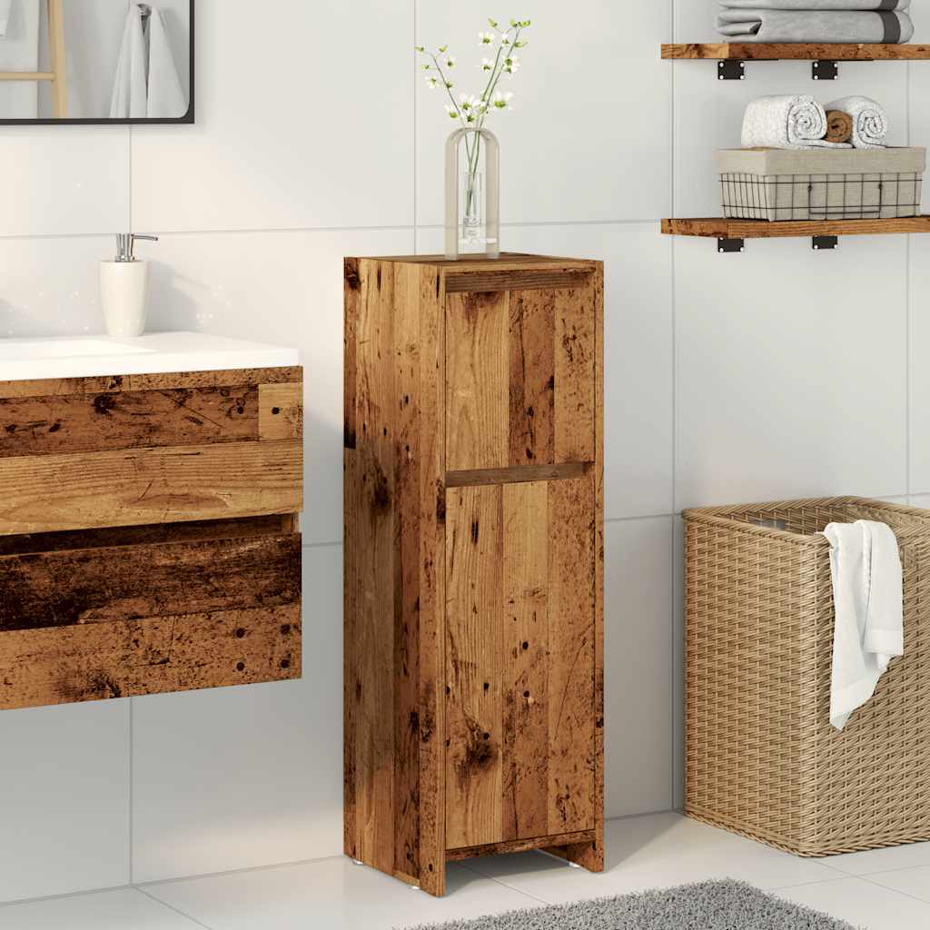 Badezimmerschrank Weiß 30x30x95 cm Holzwerkstoff