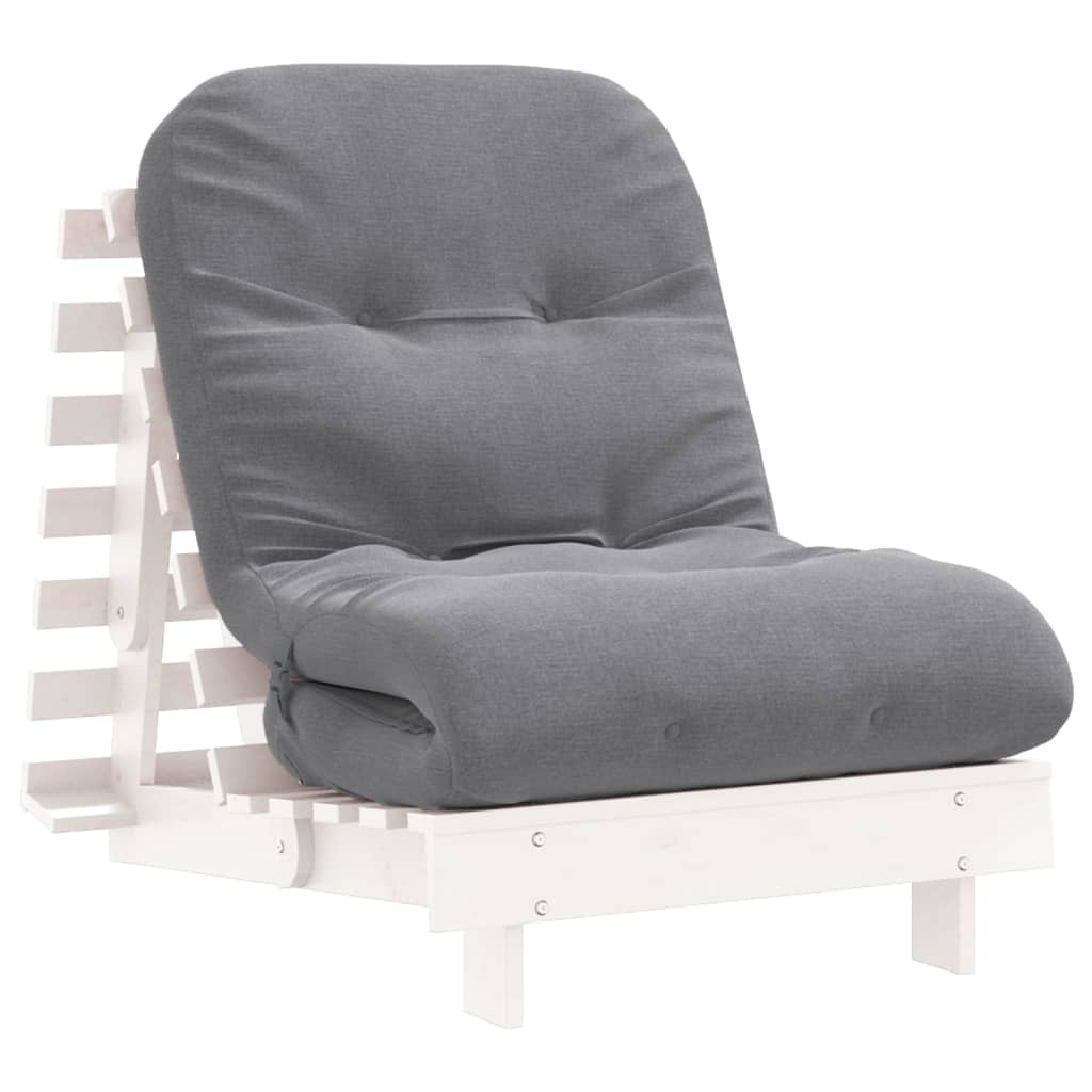 Futon Schlafsofa mit Matratze Braun 70x206x11 Massivholz Kiefer