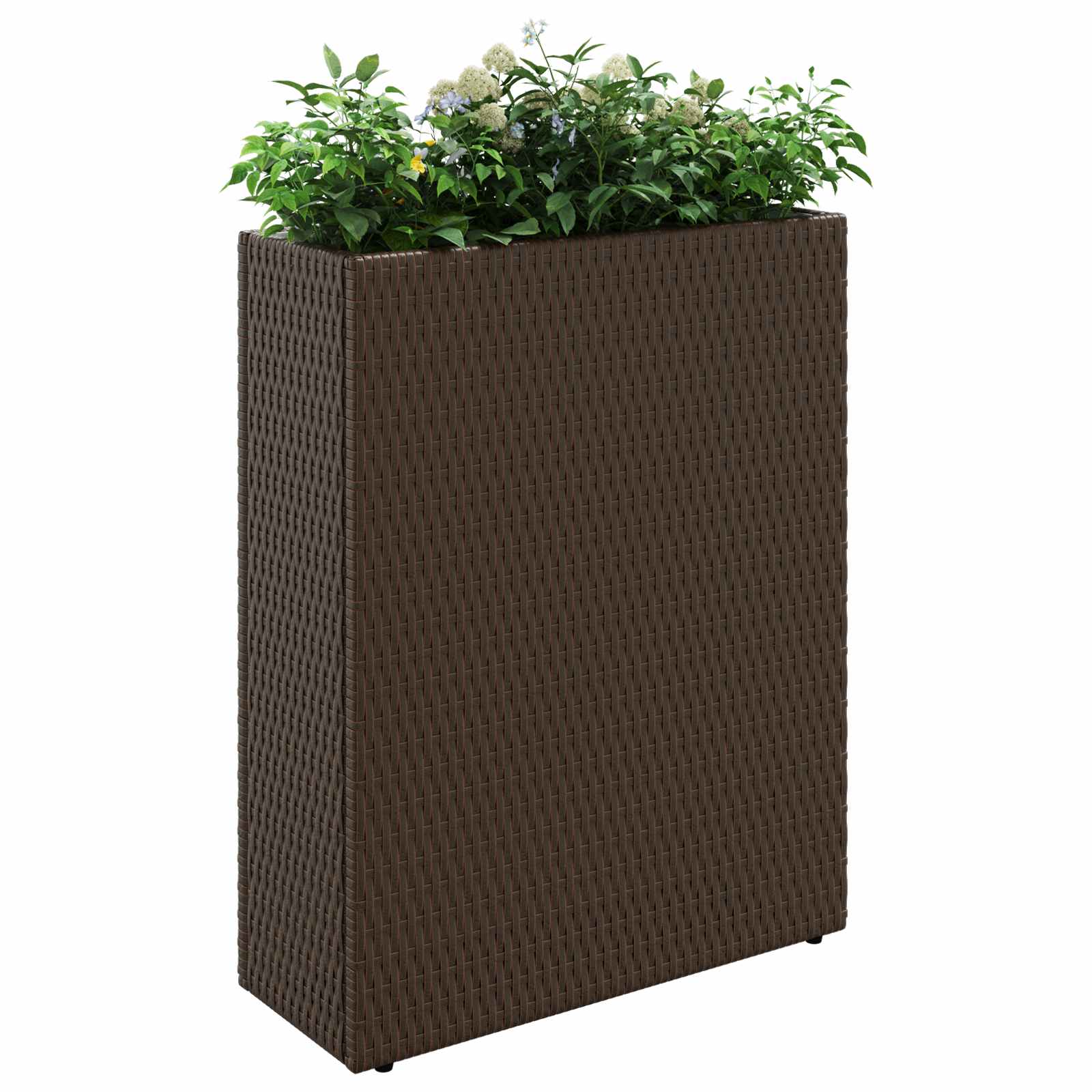 Hoher Pflanzkübel Schwarz 55 x 22 x 70 cm Poly-Rattan