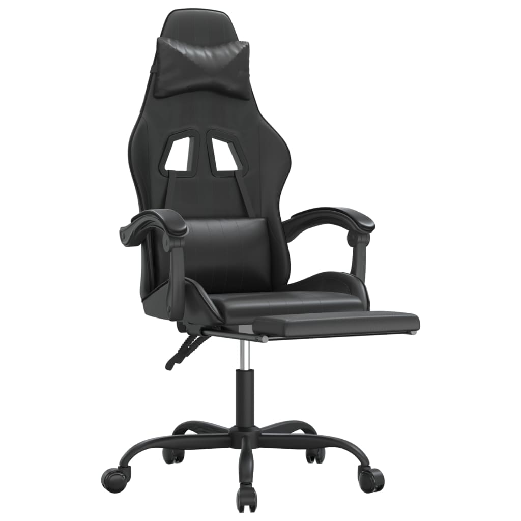 Gaming-Stuhl Drehbar Schwarz und Blau Kunstleder