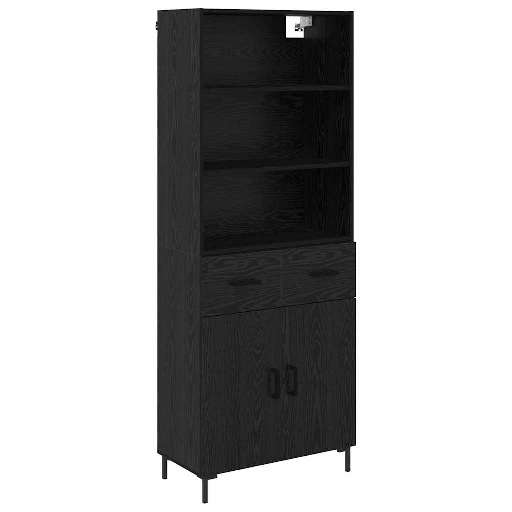 Highboard Hochglanz-Weiß 69,5x34x180 cm Holzwerkstoff