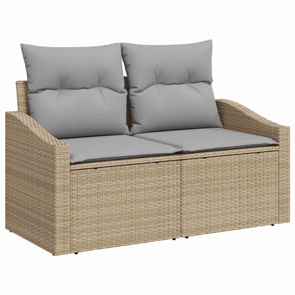 Garten Essgruppe mit Kissen 7 pcs Schwarz und Creme