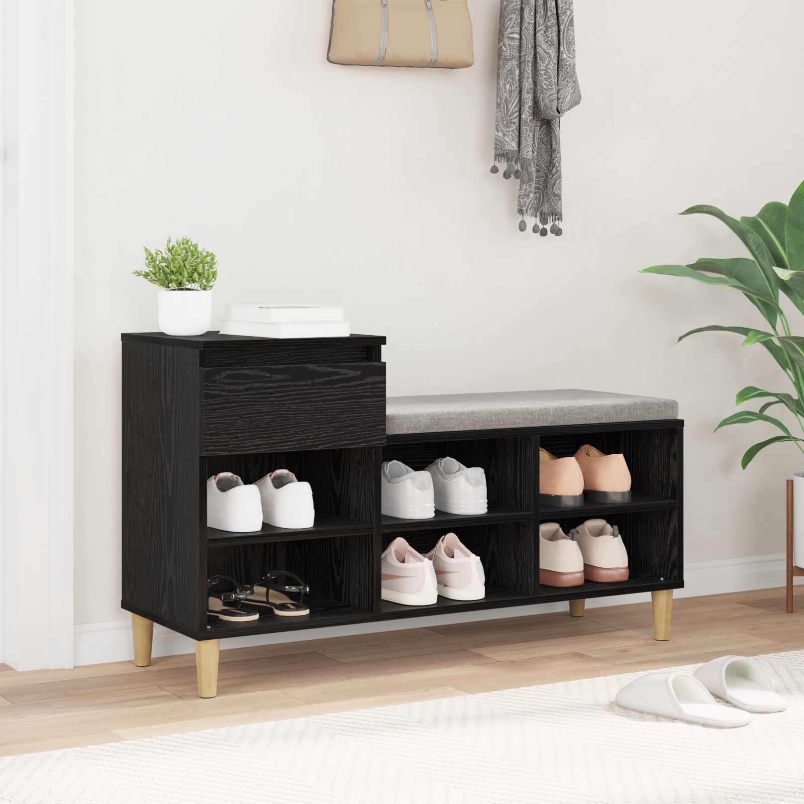 Schuhregal Weiß 102x36x60 cm Holzwerkstoff