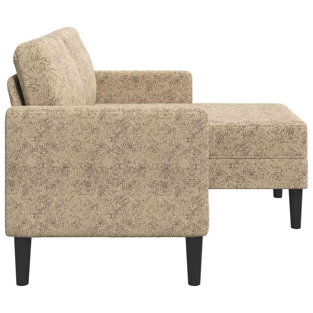 2-Sitzer-Sofa mit Chaiselongue L-Form Braun 125 cm Kunstleder