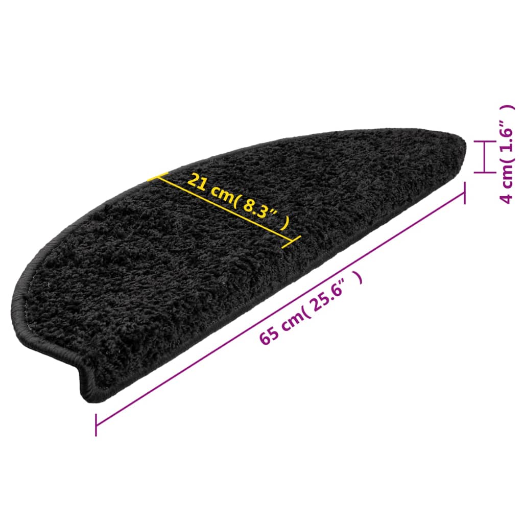 Stufenmatten 15 Stk. 56x17x3 cm Grau Halbrund