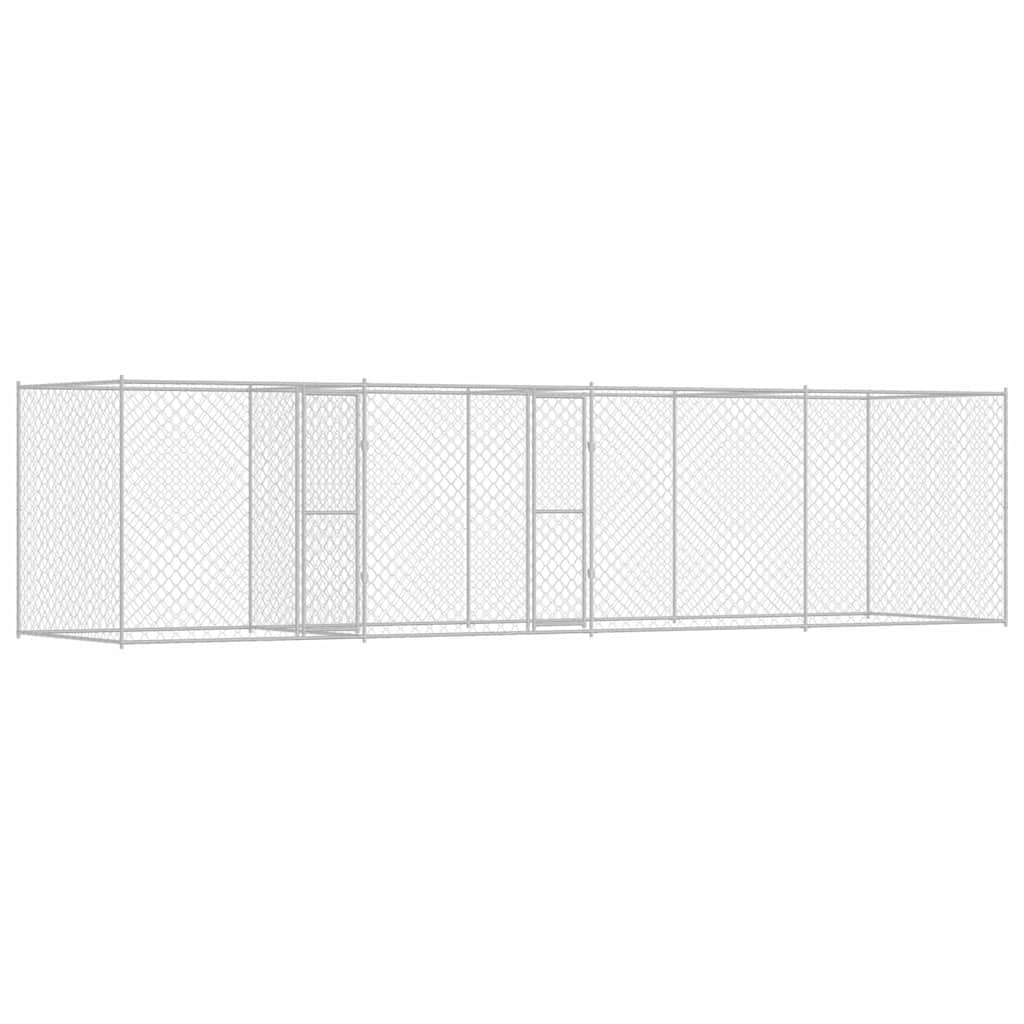 Hundezwinger mit Tür Grau 2x2x1,5 m Verzinkter Stahl