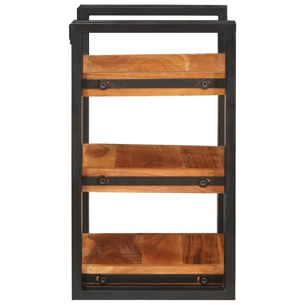 Nachttisch Braun und Schwarz 38 x 33 x 58 cm Massivholz Mango
