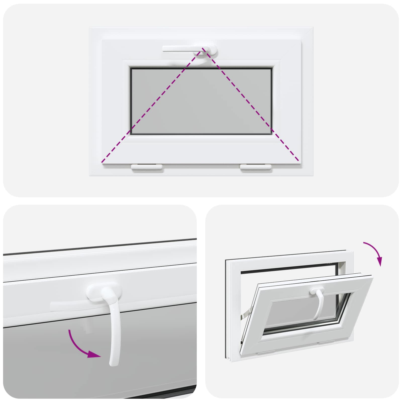 Kellerfenster RISOR 60 x 40 cm PVC und Glas Weiß