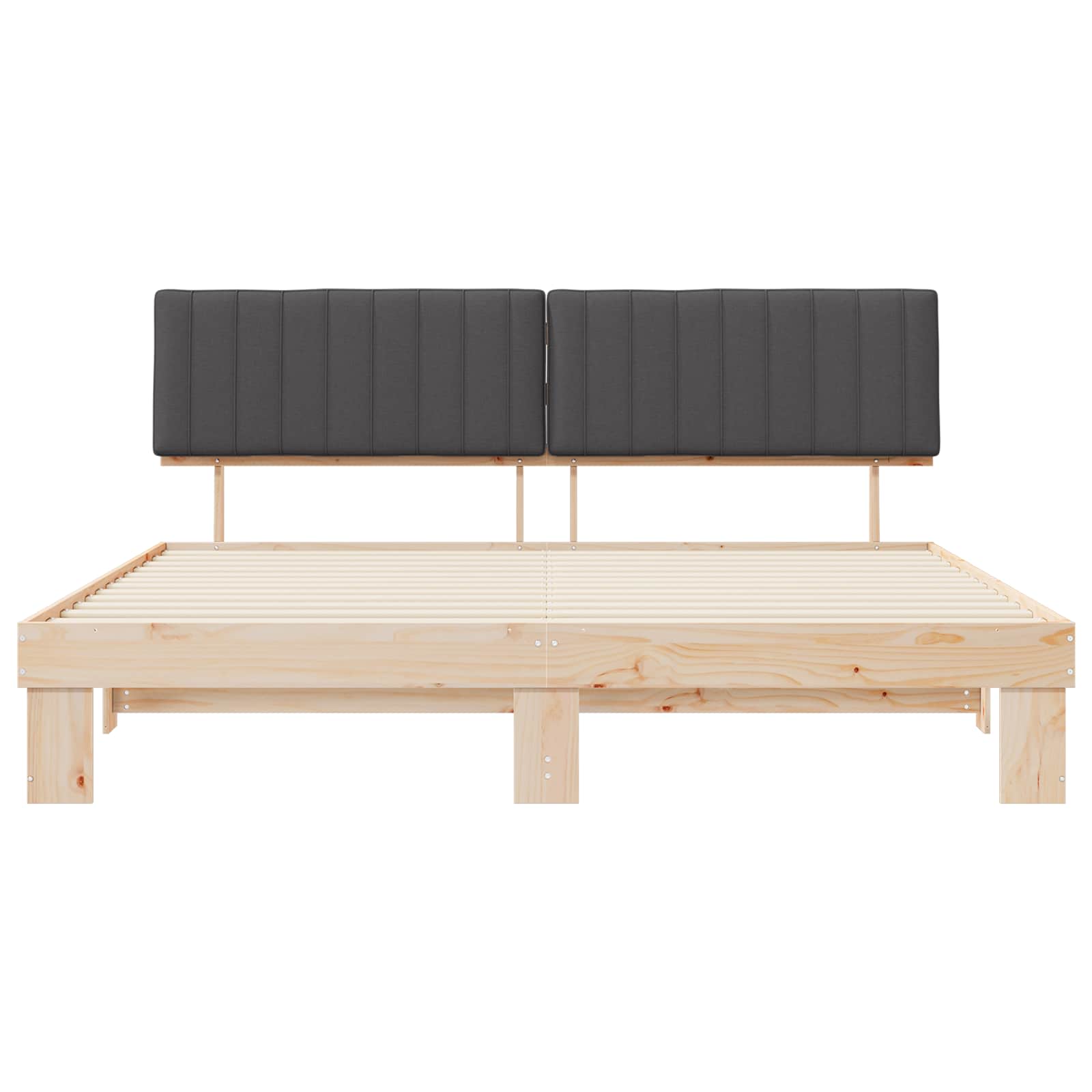 Bettgestell mit gepolstertem Kopfteil Hellgrau 200 x 200 cm