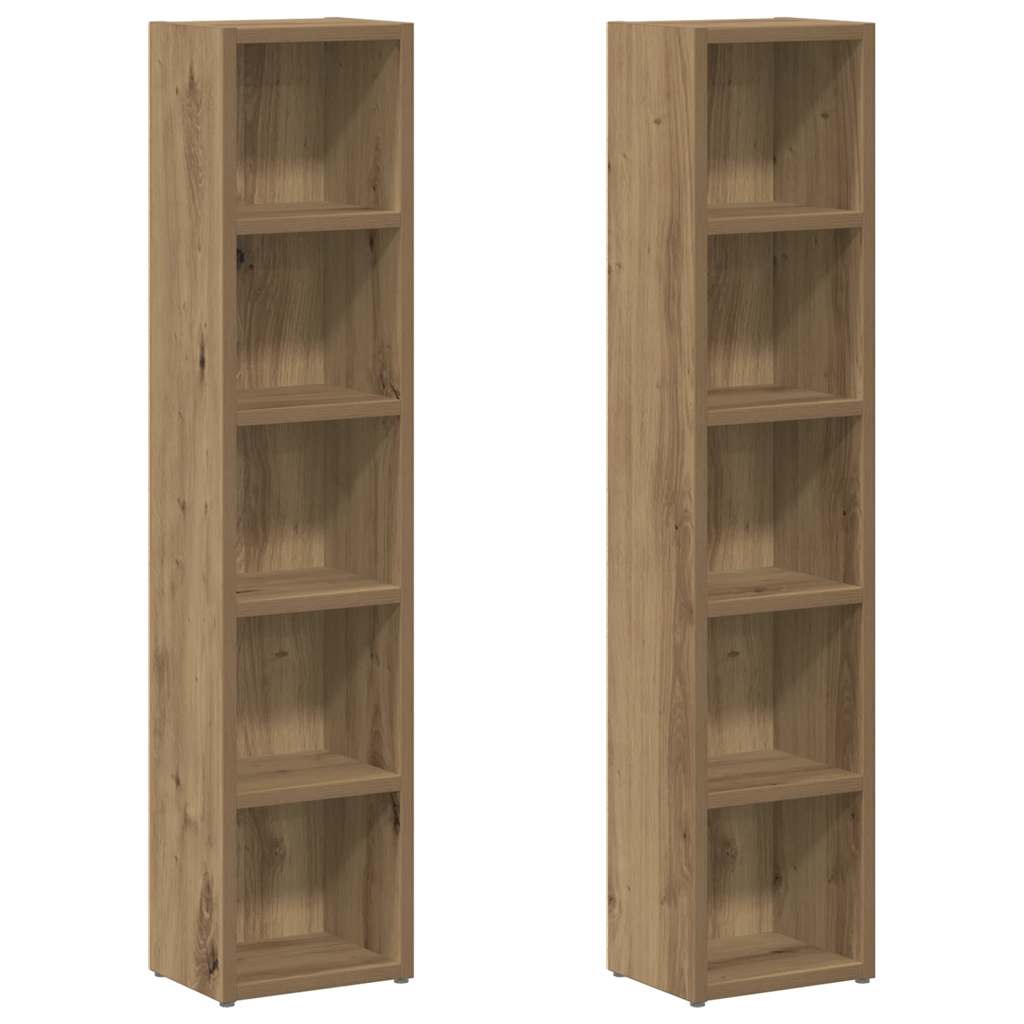 CD-Regale 2 Stk. Weiß 21x16x93,5 cm Holzwerkstoff