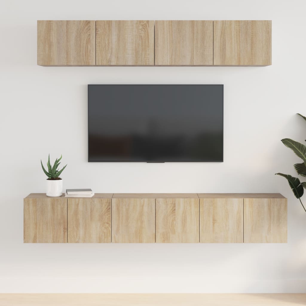 5-tlg. TV-Schrank-Set Weiß Holzwerkstoff