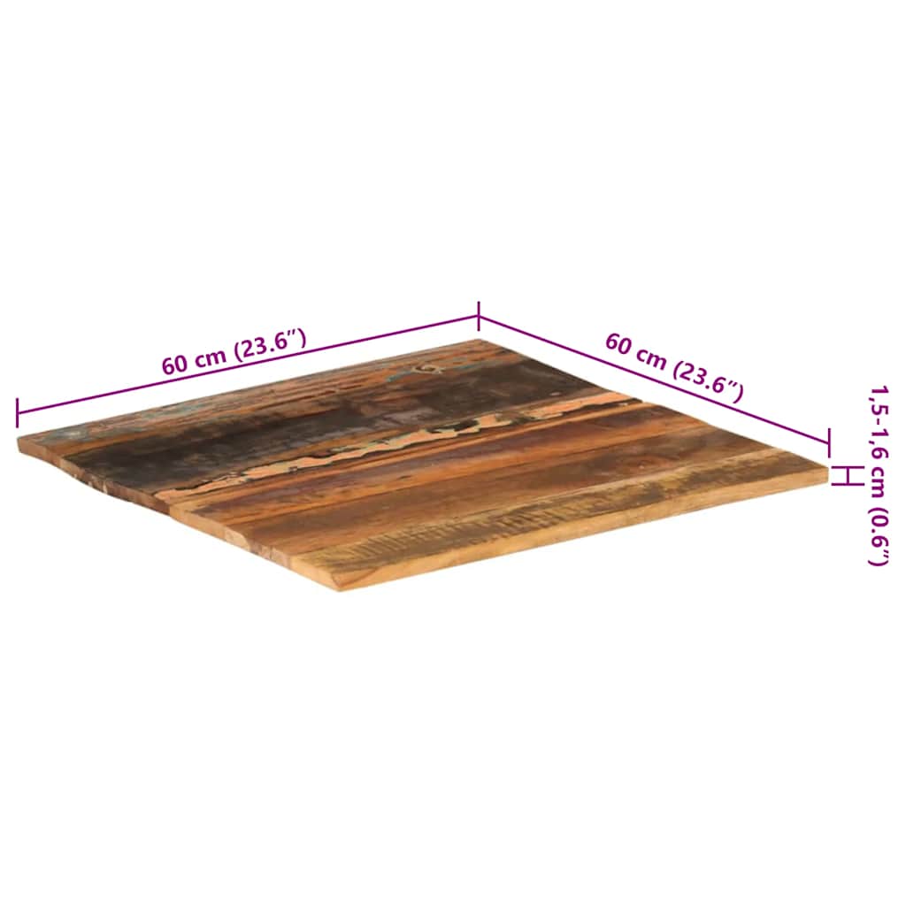 Tischplatte Massivholz Akazie 15-16 mm 60x80 cm