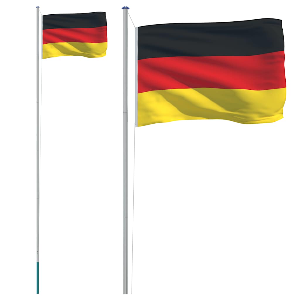 Fahnenmast Teilbar Silbern 6,08 m Aluminium