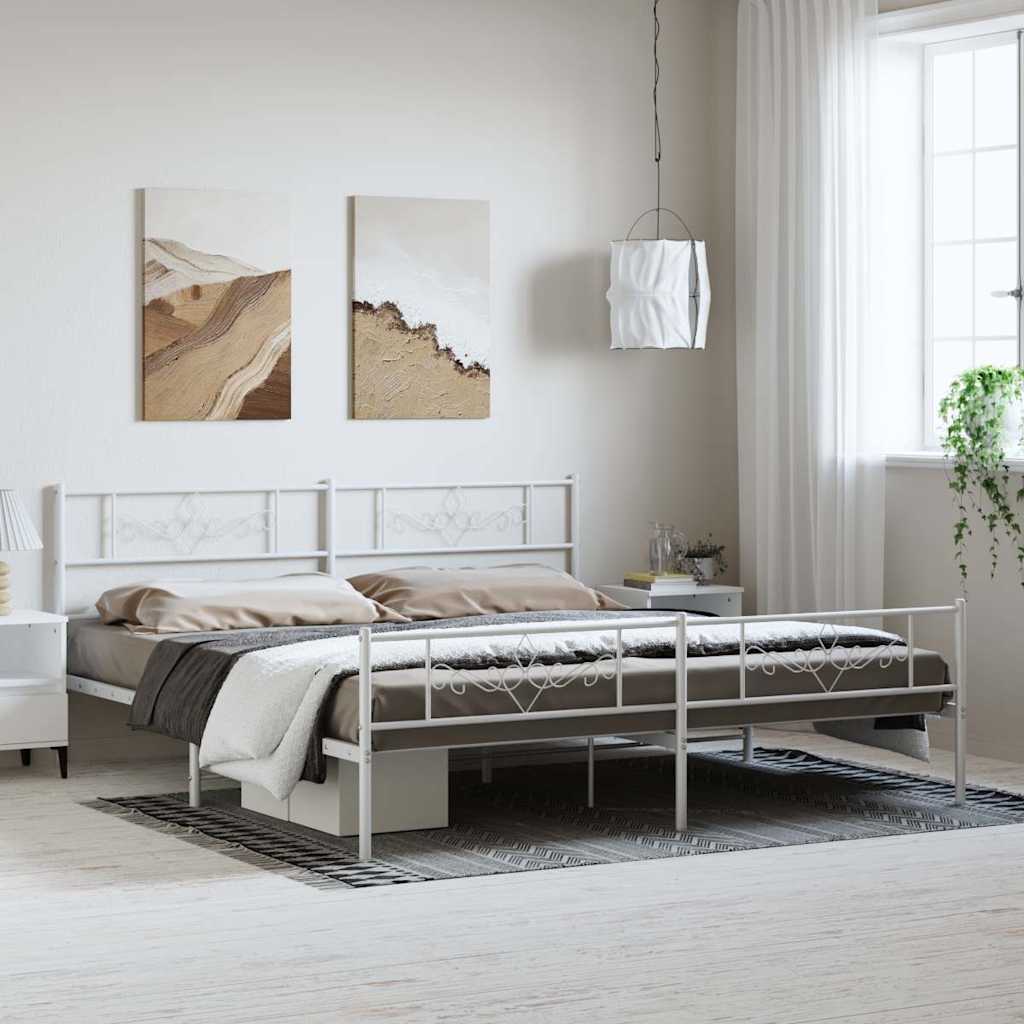 Bettgestell mit Kopfteil Metall Schwarz 100x190 cm
