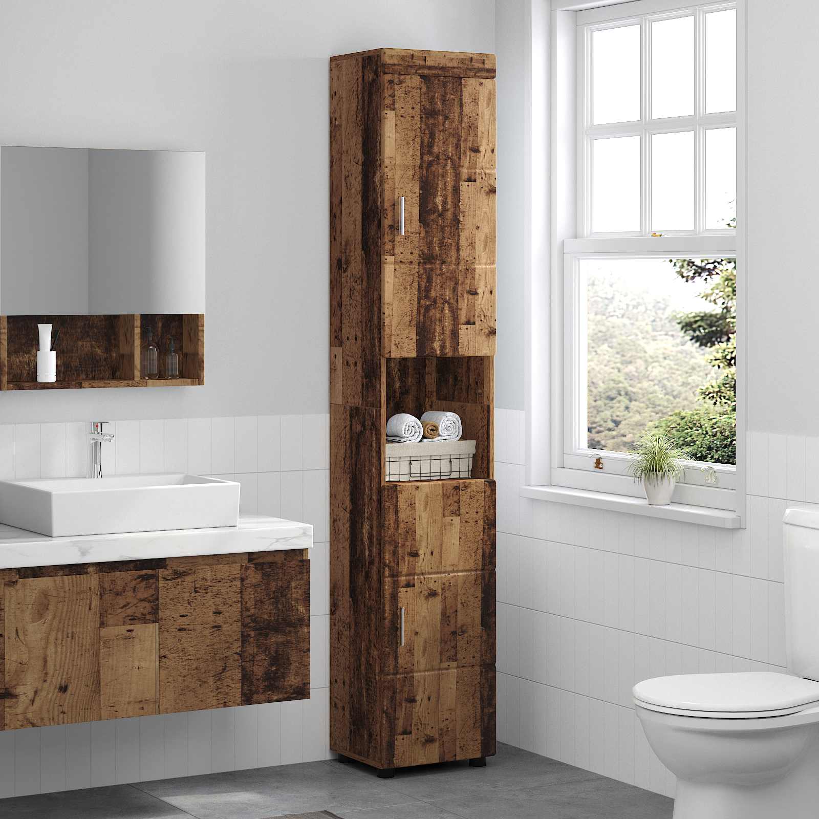 Badezimmermöbel-Set TULUM 2 pcs Weiß 60 x 34 x 63 cm
