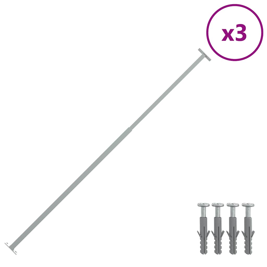 Verstellbarer Fenster-Sicherheitsbalken 6 pcs Silber Stahl