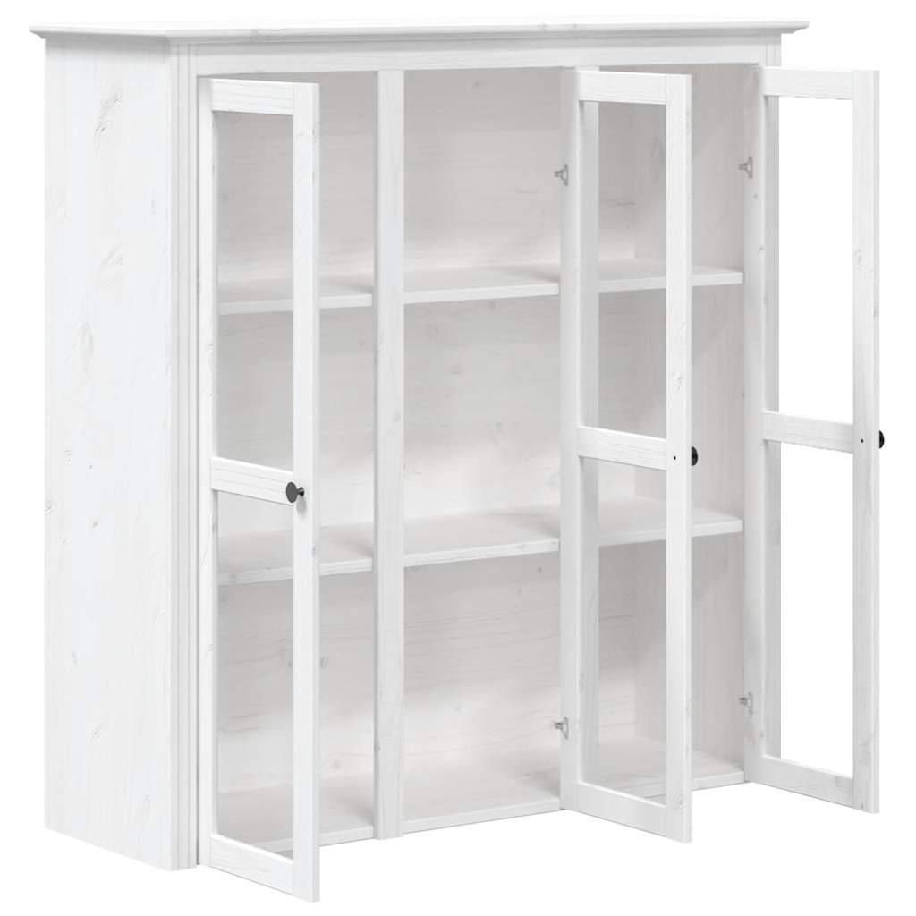 Highboard BODO Grau 115,5x43x200,5 cm Massivholz Kiefer
