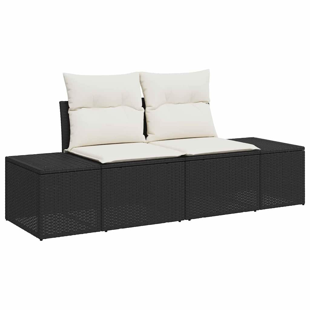 Garten Essgruppe mit Kissen 5 pcs Schwarz und Creme