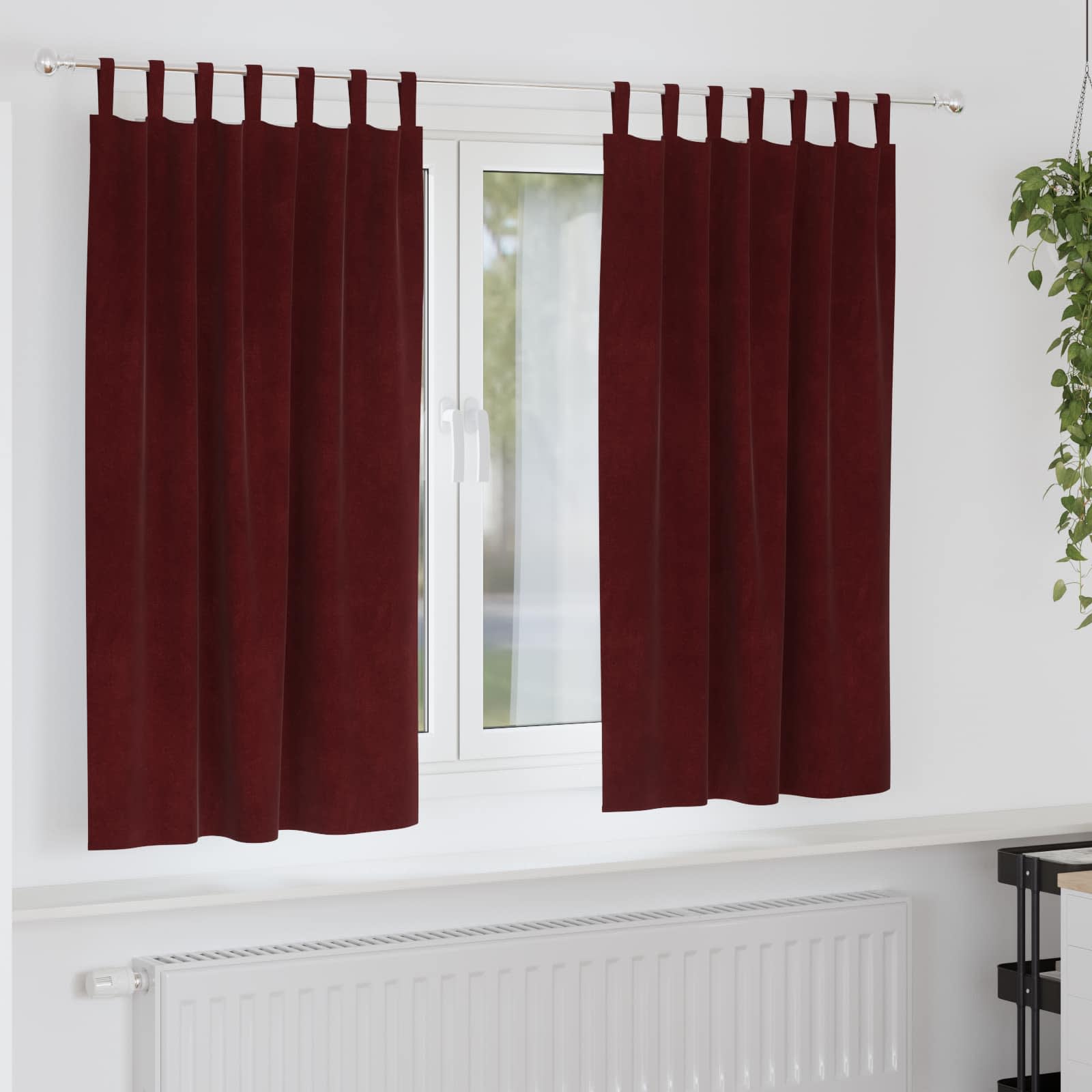 Verdunkelungsvorhänge 2 pcs Schwarz 140 x 140 cm Samt