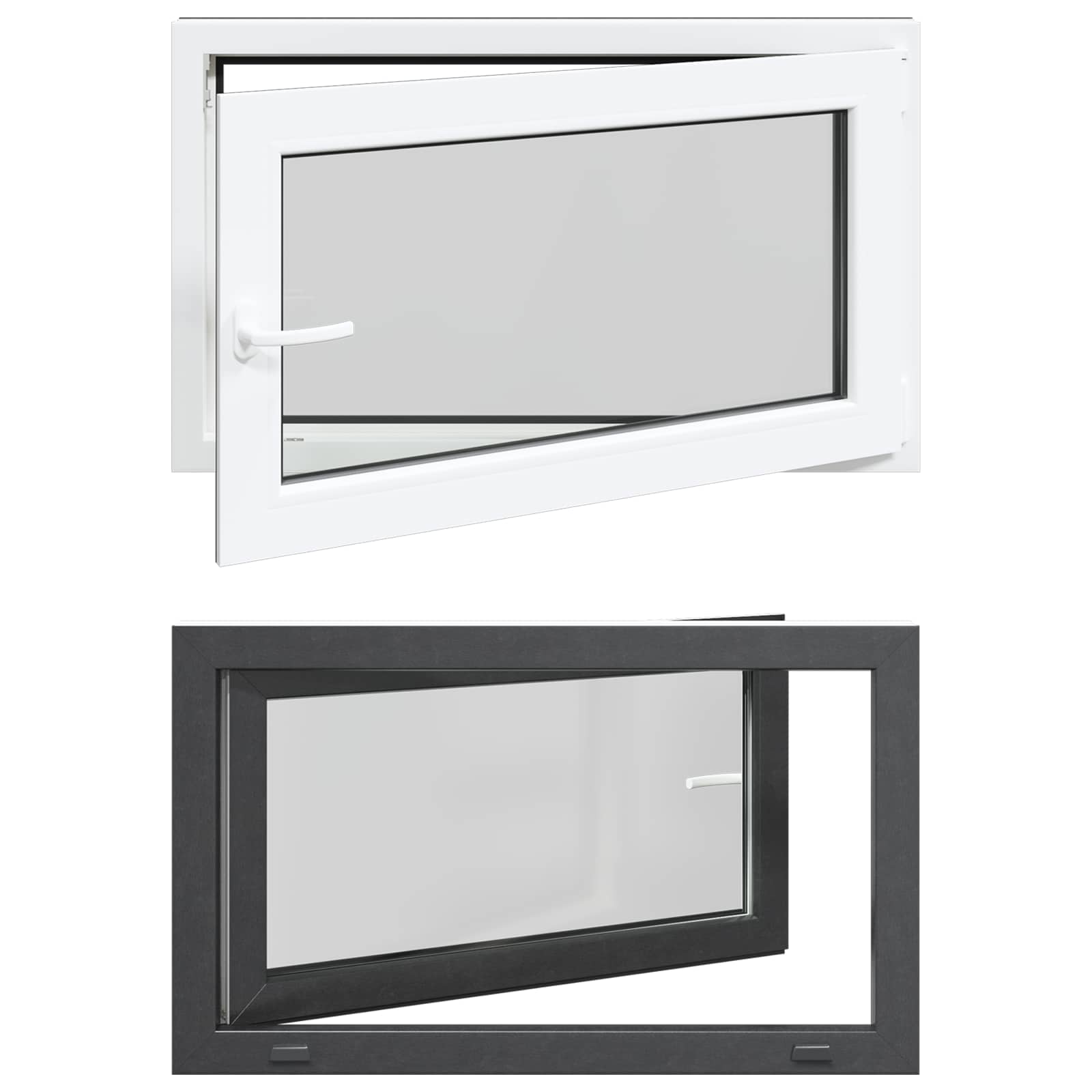 Kellerfenster RISOR 50 x 50 cm PVC und Glas Weiß