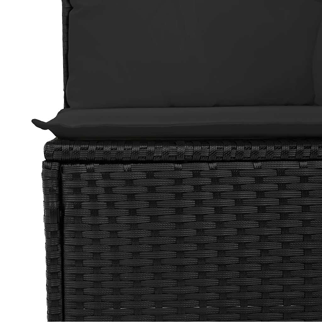 10-tlg. Garten-Sofagarnitur mit Kissen Beige Poly Rattan