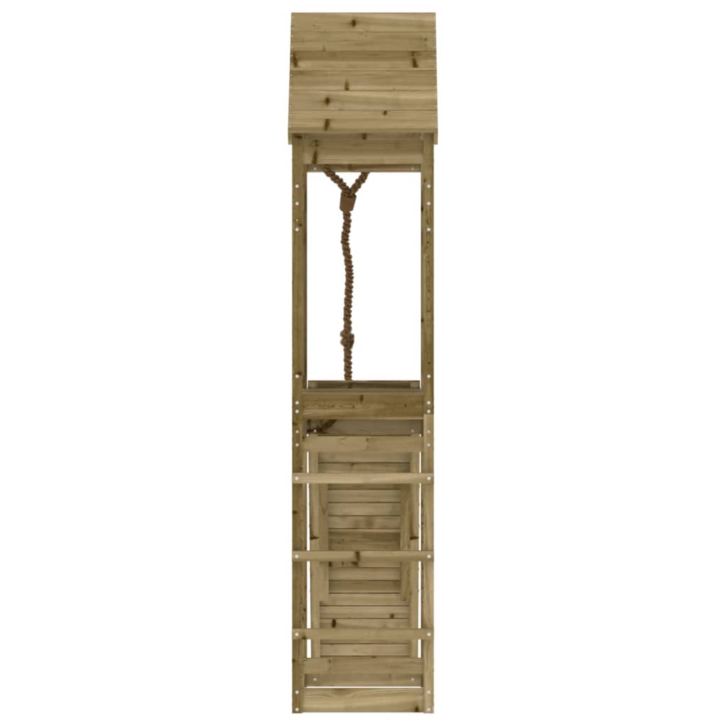 Spielturm mit Kletterwand Massivholz Kiefer