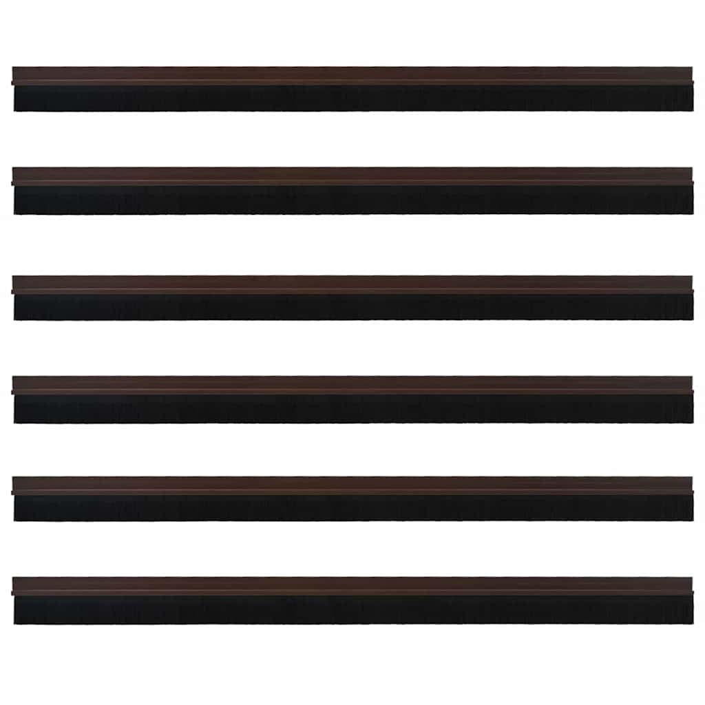 Selbstklebende Türbürstendichtungen 2 pcs Braun 100 cm