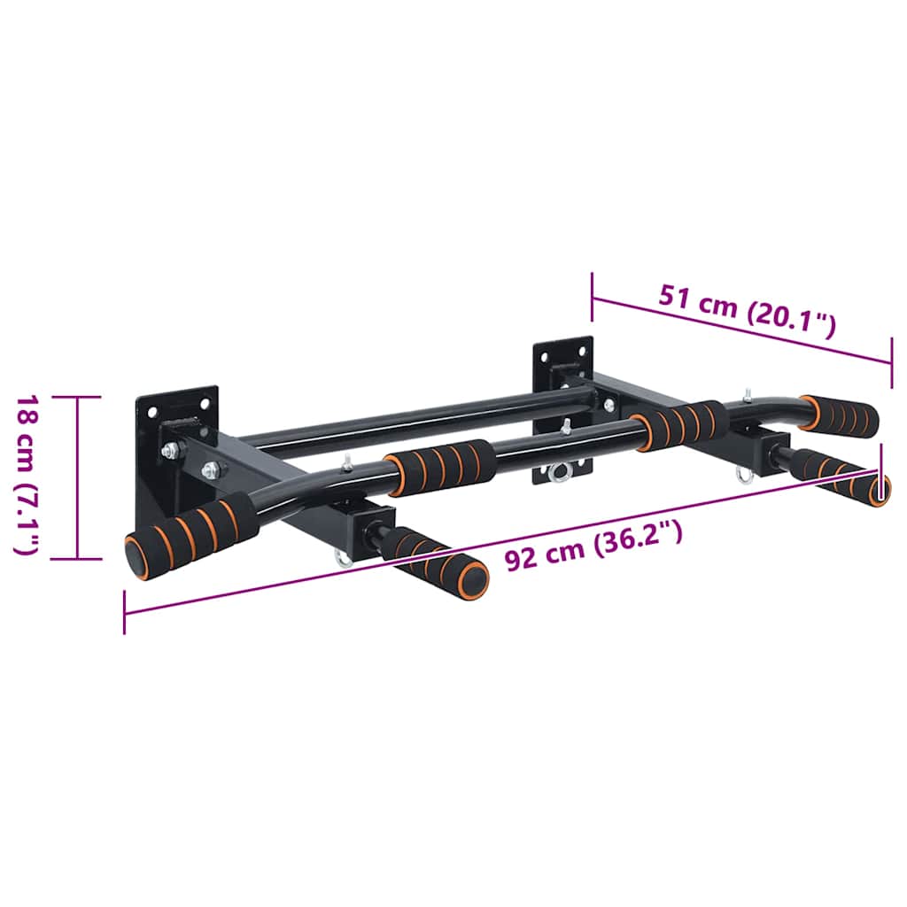 Dip Station Schwarz und Rot 72,5 x 70 x 31 cm