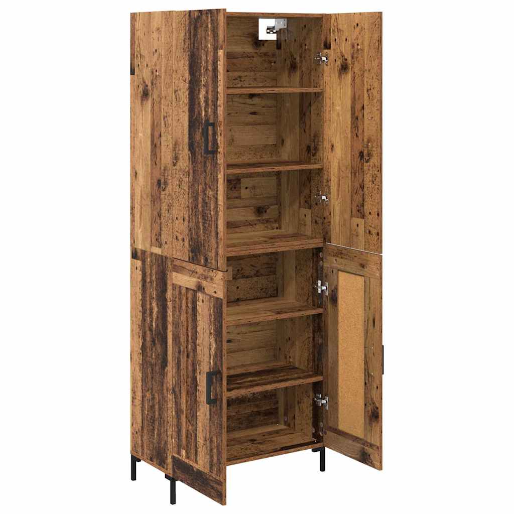 Highboard Betongrau 69,5x34x180 cm Holzwerkstoff