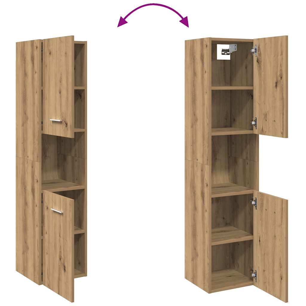 Badezimmerschrank Weiß 30x30x130 cm Holzwerkstoff