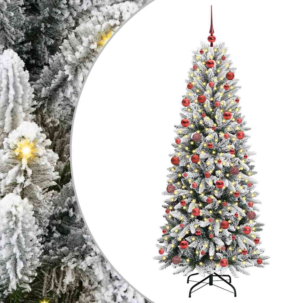 Künstlicher Weihnachtsbaum mit 150 LEDs mit Ständer Weiß 120 cm