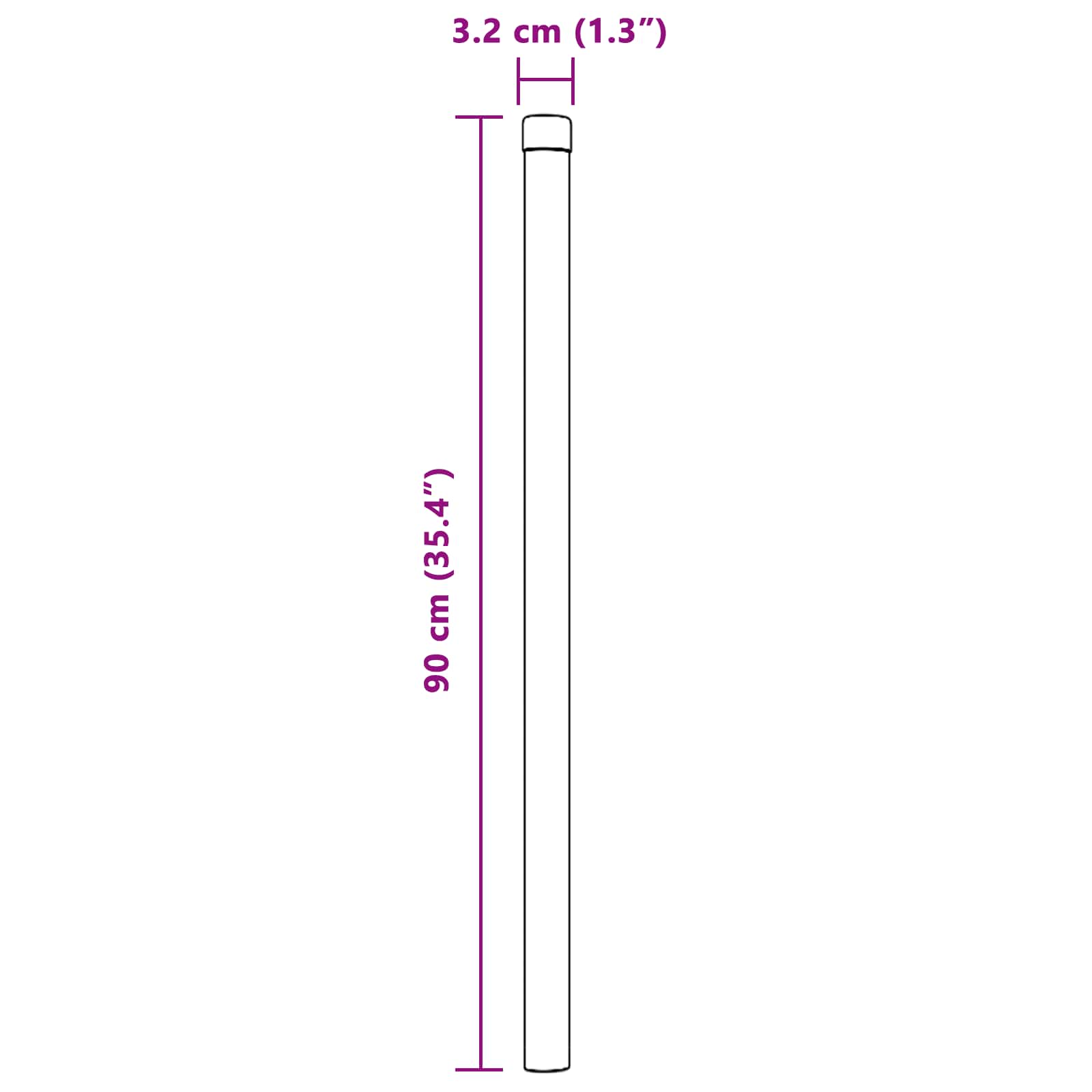 Zaunpfosten 2 pcs Grün 50 cm Pulverbeschichteter Stahl