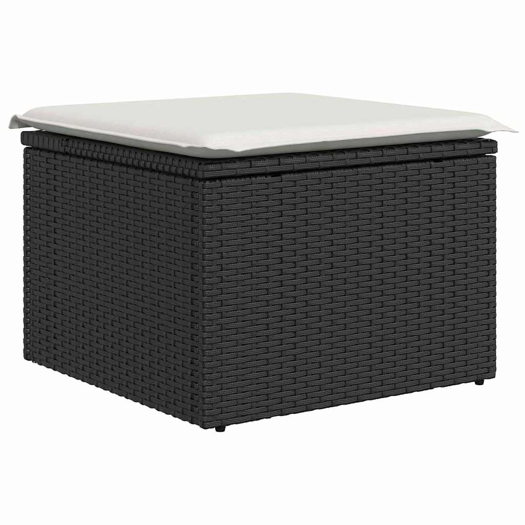 Garten Essgruppe mit Kissen 6 pcs Schwarz und Creme