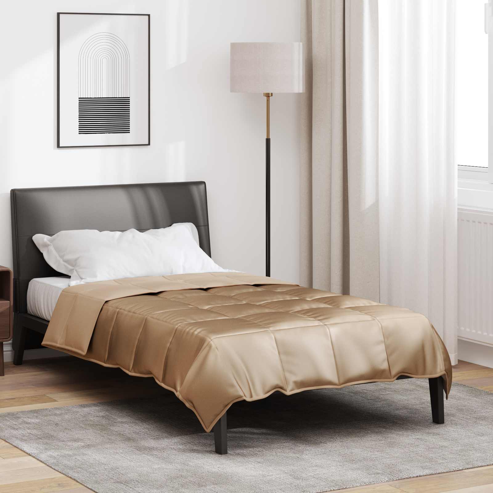 Ganzjahresbettdecke Gold 135 x 200 cm Satin und Mikrofaser