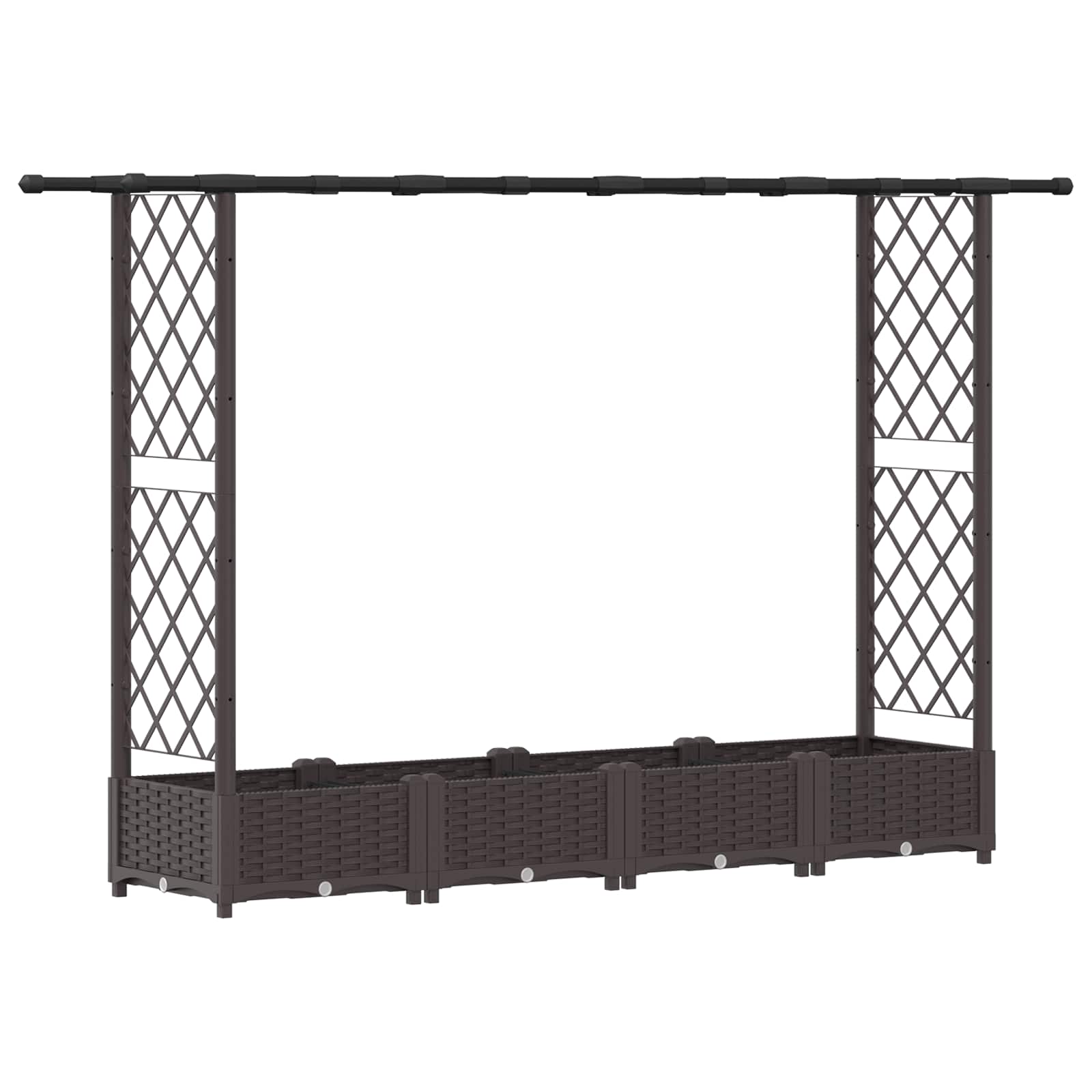Hochbeet mit Rankgitter und Dach Braun 124 x 40 x 123 cm PP