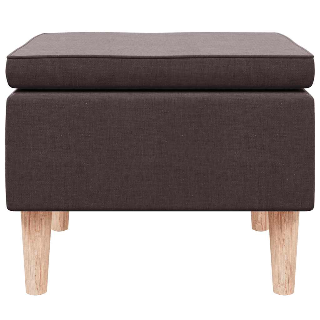 Hocker mit Holzbeinen Schwarz Stoff