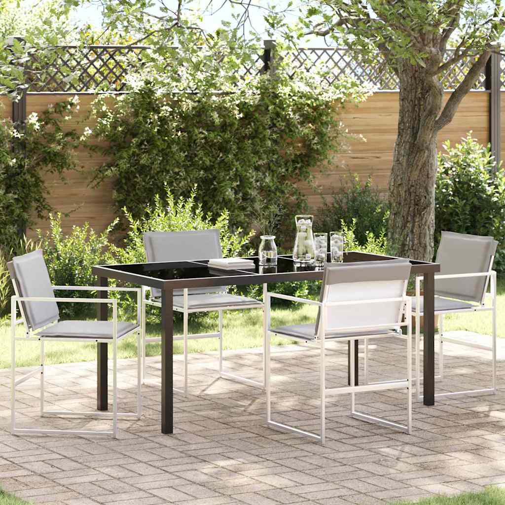 Garten Essgruppe 5 pcs Schwarz 140 x 70 x 73 cm