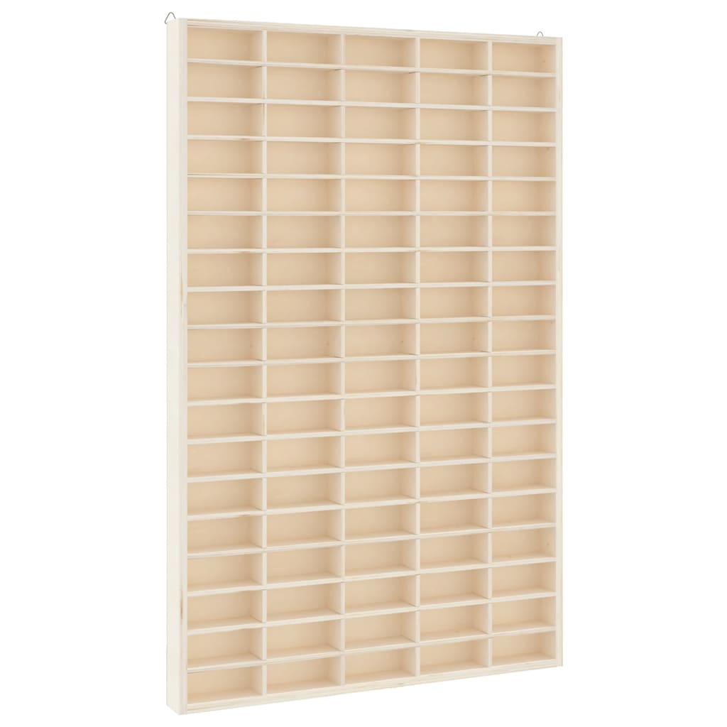 Sammlervitrine aus Holz mit 90 Fächern 50,5 x 4,5 x 79 cm