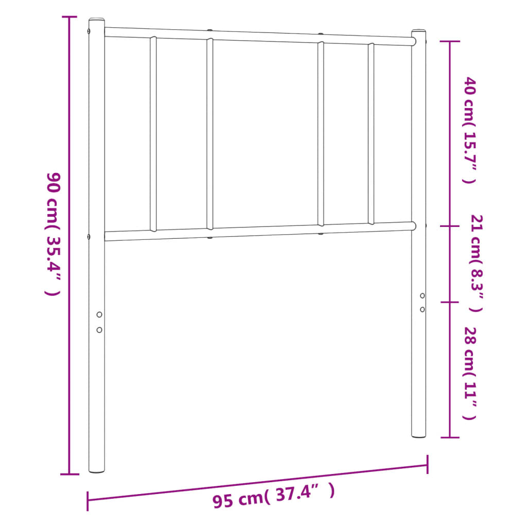 Ersatz-Kopfteil Metall Schwarz 80 cm