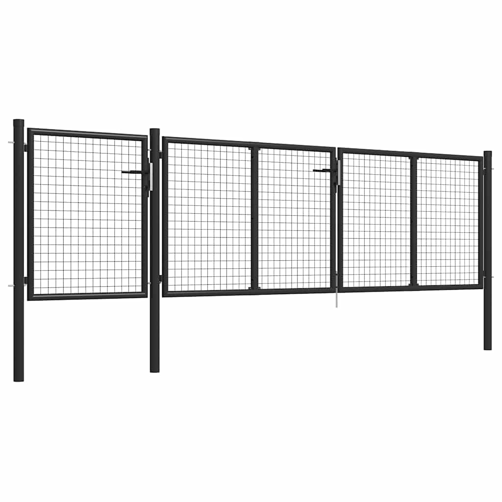 Gartentor aus Stahl 350 x 75 cm Grün