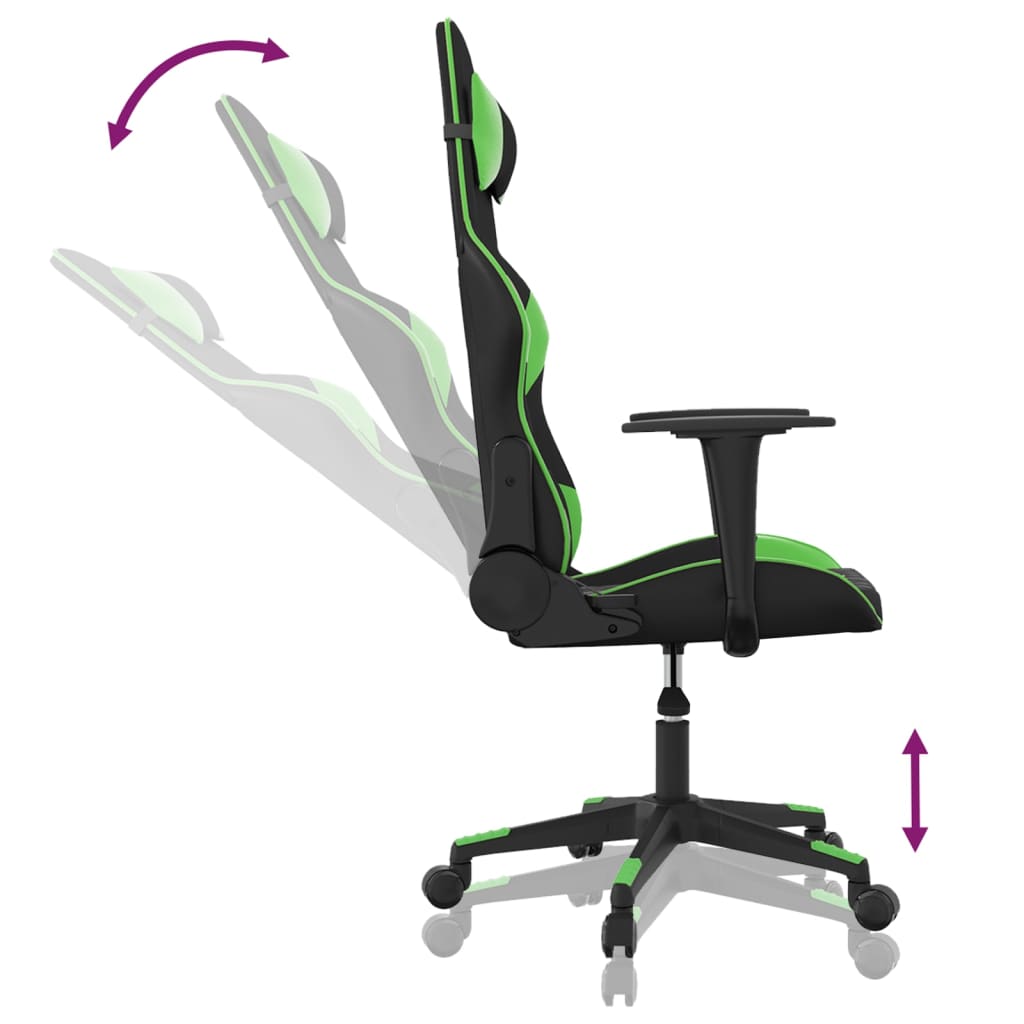 Gaming-Stuhl mit Massagefunktion Schwarz und Blau Kunstleder