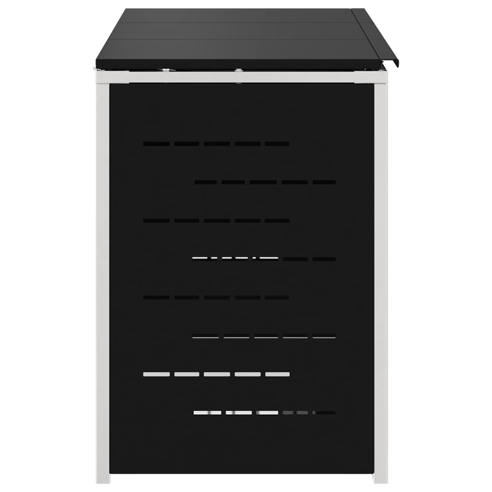 Mülltonnenbox for 2 Bins 240L Edelstahl Schwarz