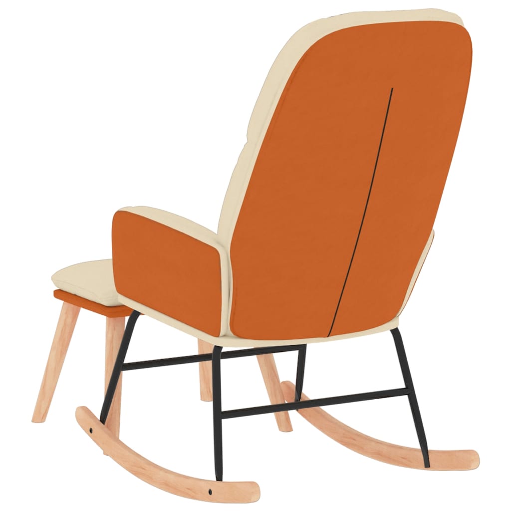 Schaukelsessel mit Hocker Dunkelgrau Stoff