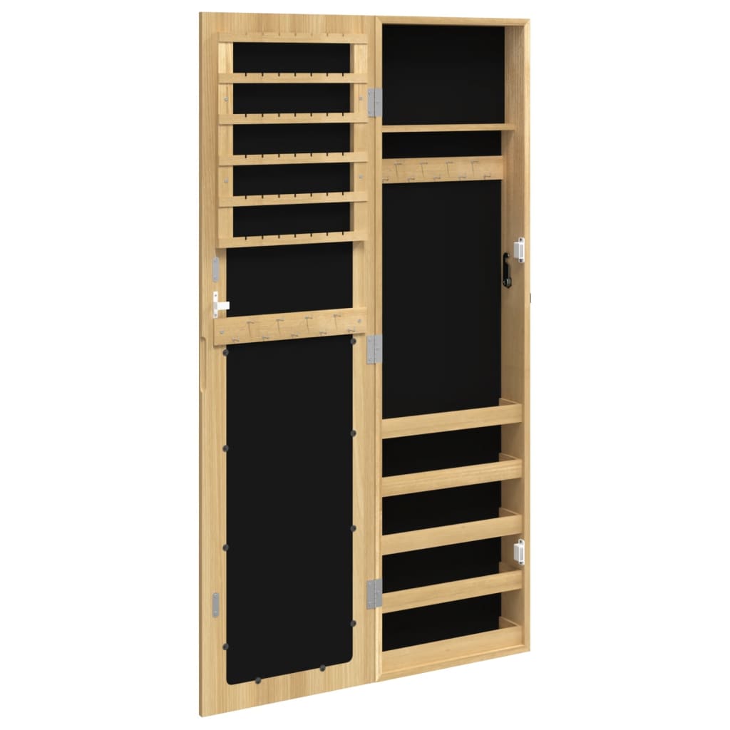 Schmuckschrank mit Spiegel Wandmontage Weiß 30x8,5x106 cm